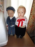 Lot #53 (2) Vintage composition sailor dolls