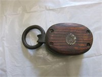 Small Pulley With Metal Plate on Front