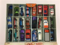 Hot Wheels case and cars