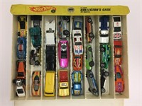 Hot Wheels case and cars