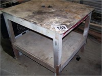 4x4 Wooden Shop Table on Wheels