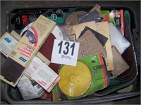Large Tote Full of An Assortment of Sandpaper