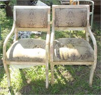 Pair of Arm Chairs with Upholstered Seats
