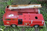 Vintage Metal Fire Truck Marked Texaco &