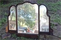 Vintage Wood Frame Dresser Mirror