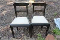 Pair of Side Chairs with Upholstered Seats