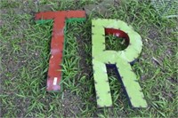 Pair of Metal Letters (T and R)