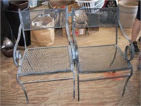 Pair of iron outdoor chairs