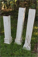 Trio of Short Wooden Columns