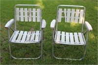 Pair of Vintage Aluminum Folding Chairs