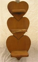 Heart Shaped Wooden Wall Shelf