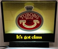 Vintage Tuborg Beer Lighted Beer Sign Advertising