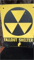 VINTAGE 1960'S METAL FALLOUT SHELTER SIGN