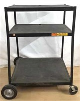 Rolling AV Cart & 4-Shelf Wire Cart
