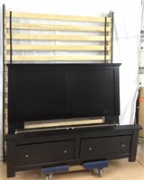 Queen Black Bed Frame w/ (2) Footboard Drawers
