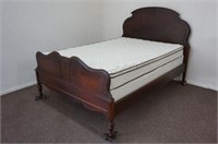 c.1930's Full Size Mahogany Bed with Mattress Set