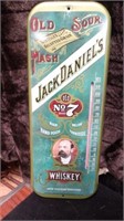 VINTAGE JACK DANIALS WHISKEY TIN SIGN THERMOMETER