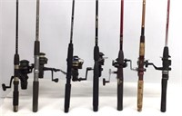 7 Fishing Rods w/ Casters
