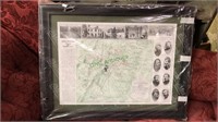 Framed and matted Civil War map of Winchester, 28