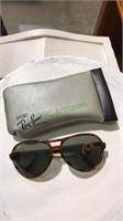 Ray-Ban tortoiseshell sunglasses with the case,
