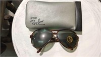 Ray-Ban tortoiseshell sunglasses with the case,