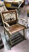 Heavy duty cast-iron And wood patio armchair,