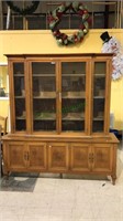 Two-piece China cabinet four doors over five