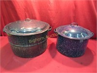 Enamelware Canners - 2 pc lot