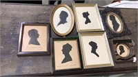 Group of hand cut silhouettes, Some antique, the