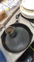Number eight cast-iron skillet, 10 1/2 inches in