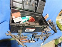 Plastic tool box with misc tools