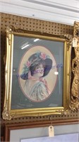 Framed picture of lady