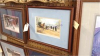 Framed picture w/ horse and buggy and amish boys