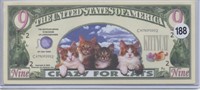 Crazy For Cats 9 Dollar Novelty Note