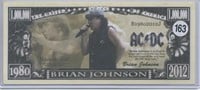 AC/DC Brian Johnson 1980 2012 One Million Dollar N