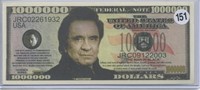 Johnny Cash The Man In Black Million Dollar Note