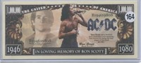 AC/DC Ron Scott 1946 1980 One Million Dollar Note