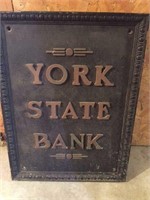 York State Bank Name Plate