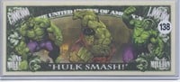 Hulk Smash Million Dollar Novelty Note