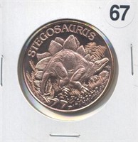 Stegosaurus One Ounce .999 Copper Round