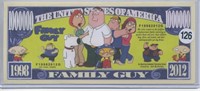 Family Guy 1998 2012 Million Dollver Novelty Note