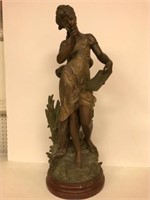 French Bronze and Marble Sculpture of Woman