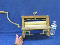 antique wooden "lovell" hand crank wringer washer