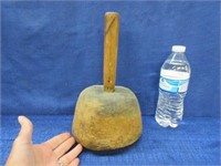 primitive wooden mallet - 11in. tall - antique
