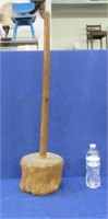 antique primitive wooden mallet-masher -32in tall