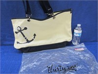 thirty-one "canvas crew tote" navy anchor - new