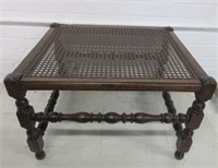 Early Cane Seat Carved Foot Stool
