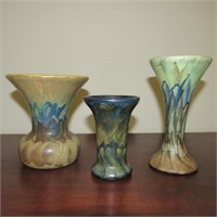 3 Early Peters & Reed Landsun Art Pottery Vases