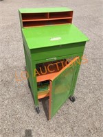 Steel Green Rolling Shop Cart