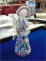 Murano Hand Blown Glass Angel with Ribbon and Gold